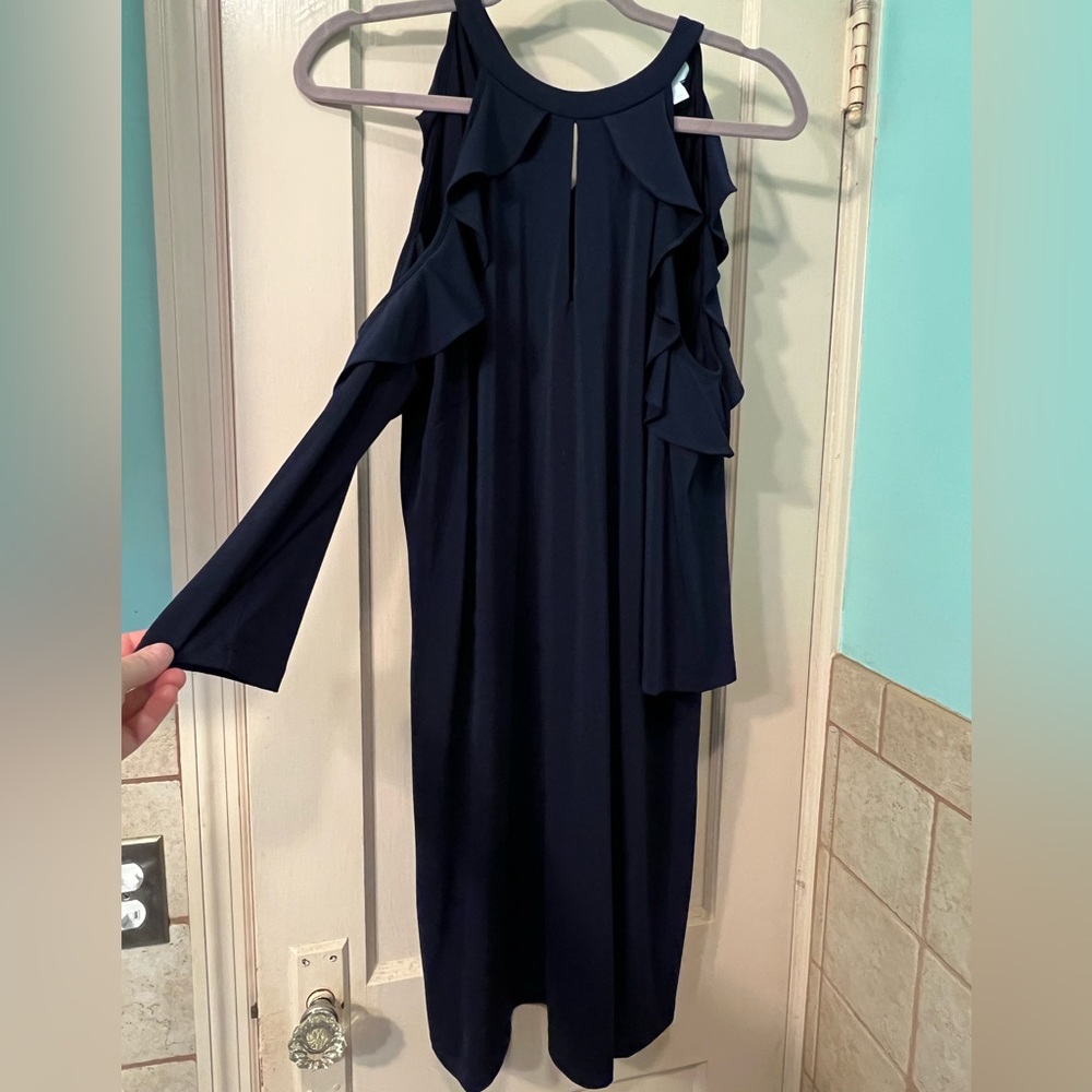 Long sleeve cold shoulder dress